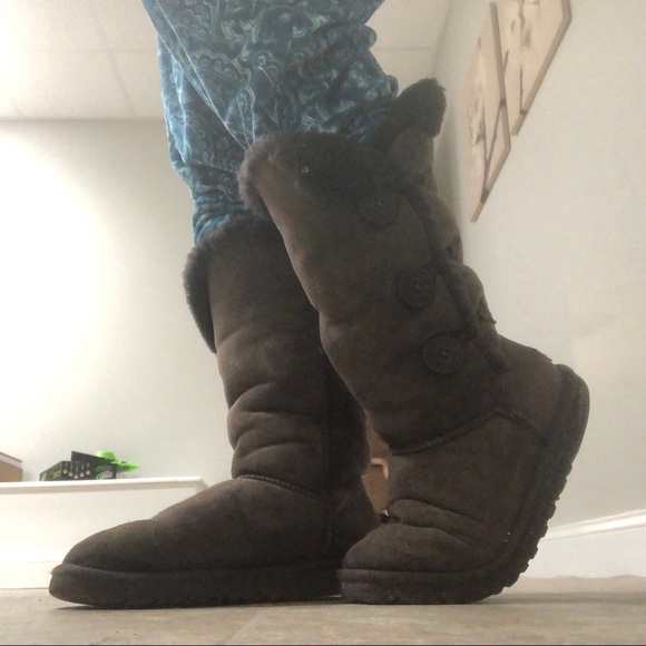 UGG Shoes - UGG Brown Button Boots Size 8